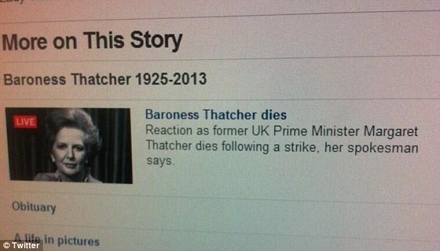 Thatcher dies