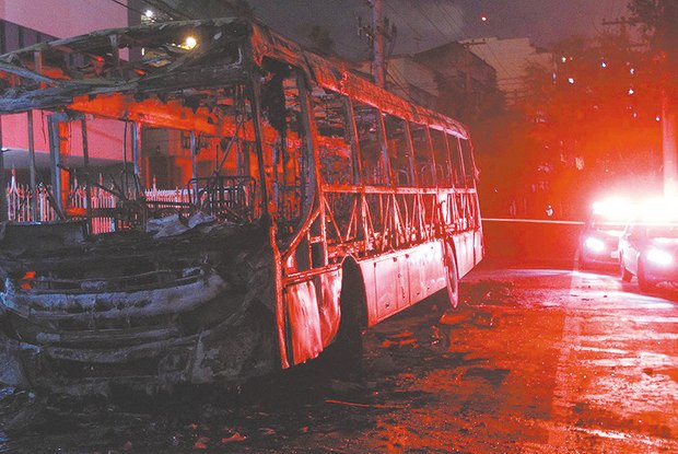 brazil burnt bus