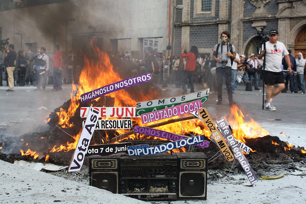 mexico image of burning media