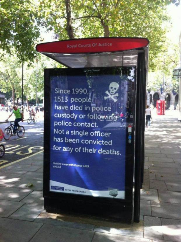 Police called out on public posters, near Scotland Yard Source: Twitter/@SpecialPatrols