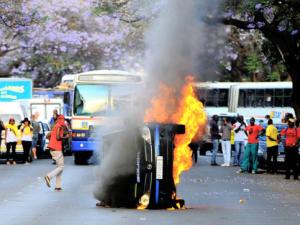 Pretoria police dar on fire